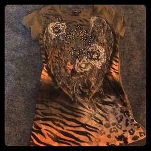 Short sleeve studded top